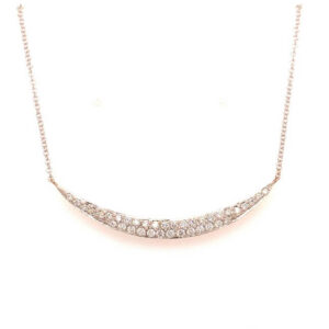 18KT White Gold Diamond Crescent Necklace