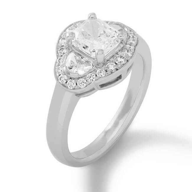 Platinum Radiant Diamond Engagement Ring