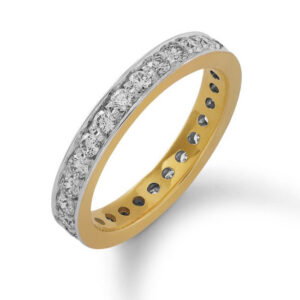 14K Two Tone Diamond Eternity Band