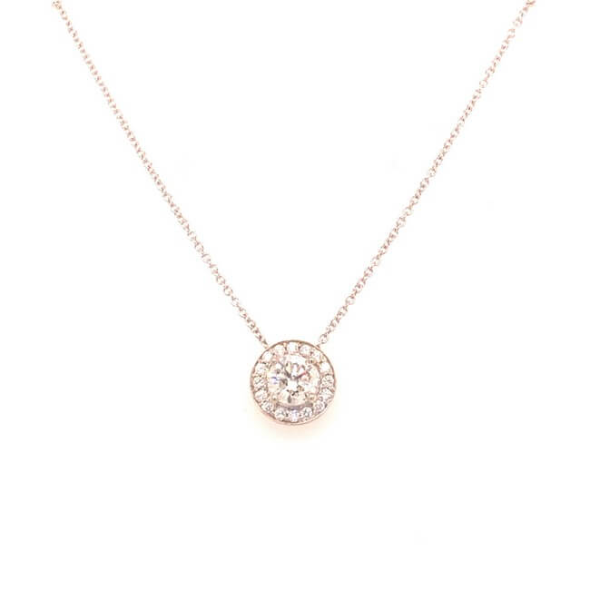 Diamond Halo 18K Necklace