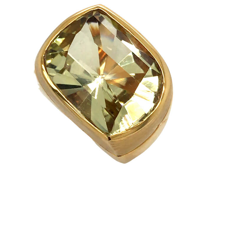 14KT Yellow Gold Fantasy Cut Lemon Quartz Ring