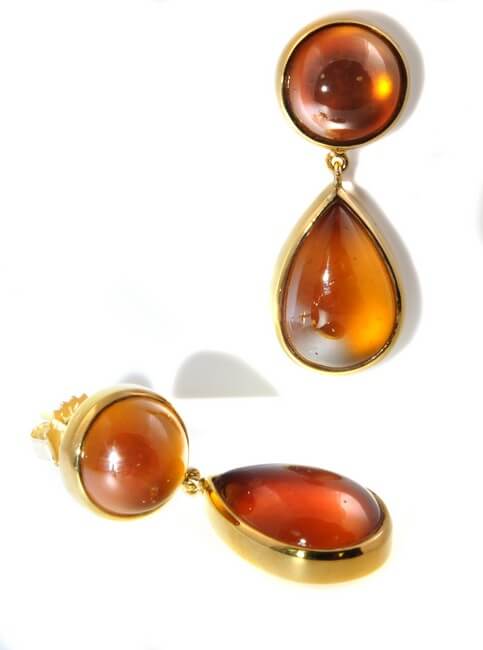 Hessonite Garnet 14K Dangle Earrings