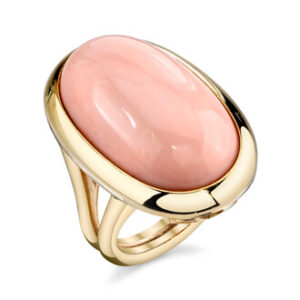 14kt yellow gold and angel coral ring