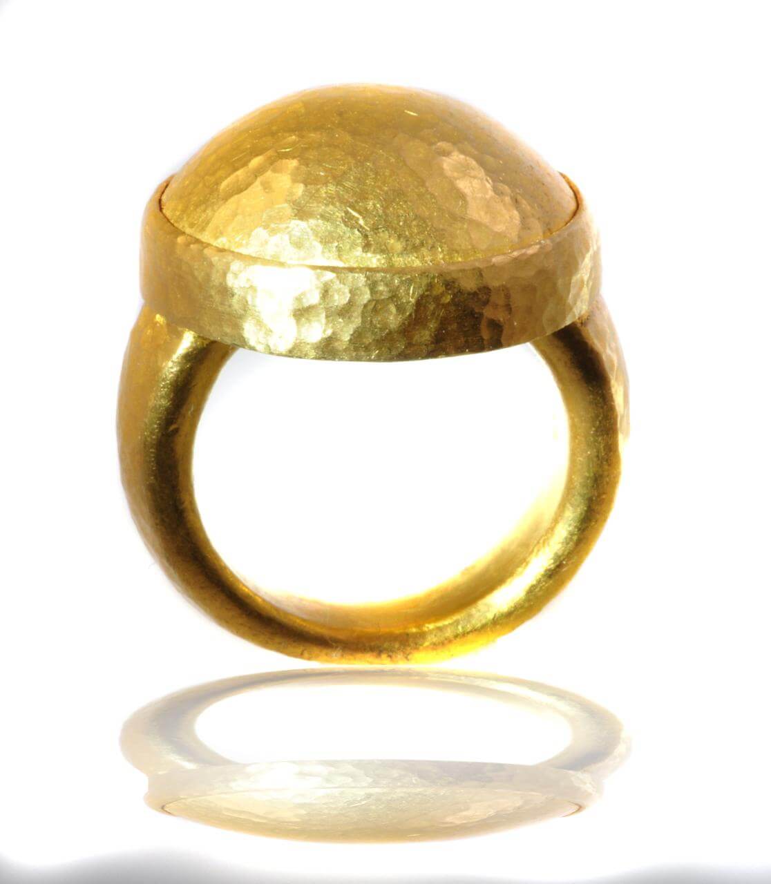 hammered gold ring dome