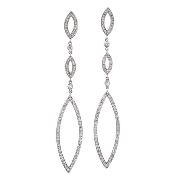 Triple Marquise Dangle Diamond Earrings
