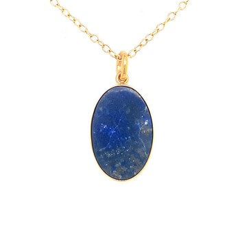 Oval Lapis 18K Pendant