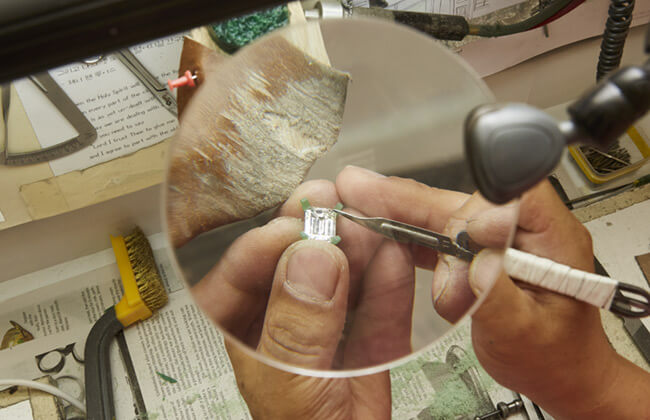crafting jewelry in the workshop