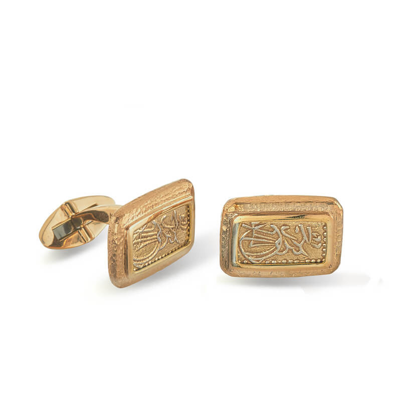 18KT Yellow Gold Ancient, Authentic Samurai Coin Cufflinks