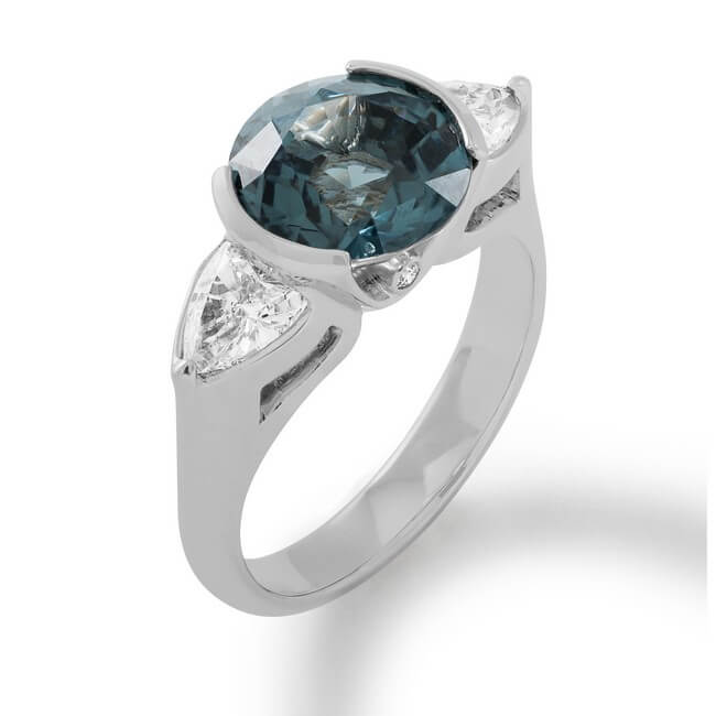 Blue Spinel and Diamond 14K Ring