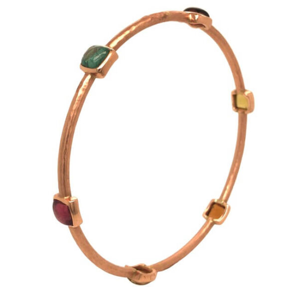 14KT Rose Gold Multi-Color Tourmaline Bangle Bracelet