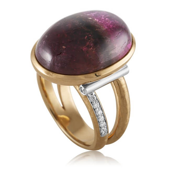 18KT Bicolor Tourmaline and Diamond Ring