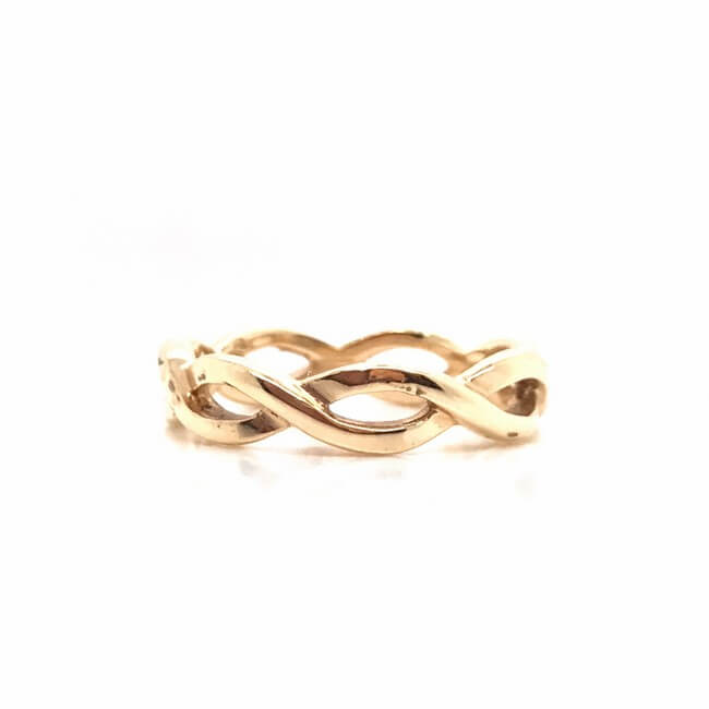 14KT Yellow Gold Twisted Eternity Ring