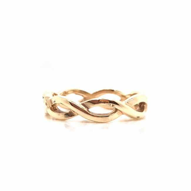 14K Yellow Gold Twisted Eternity Ring