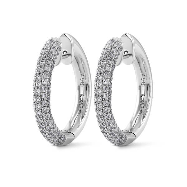 custom designed diamond earrings in 18kt white gold