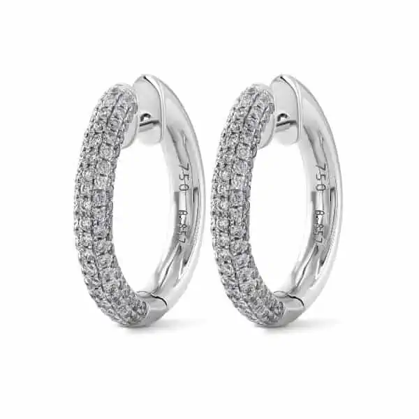 custom designed diamond earrings in 18kt white gold