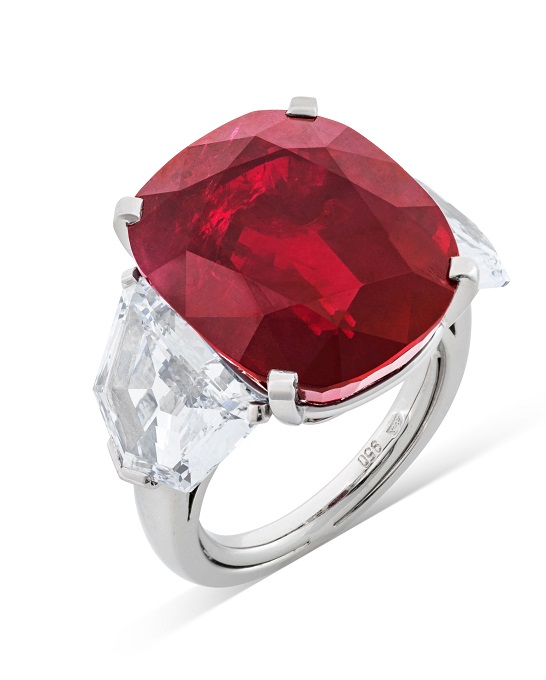 Sunrise Ruby and Diamond Ring from Cartier part of the world of Heidi Horten