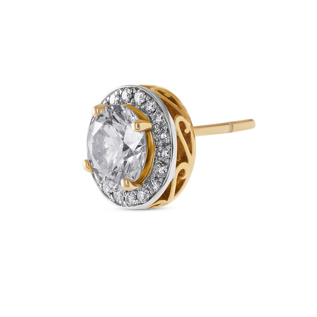 18kt Yellow Gold Diamond Donut Stud