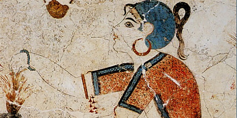 Hoop Earrings are depicted in an ancient fresco.