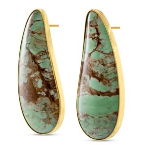 18K Yellow Gold Variscite Earrings