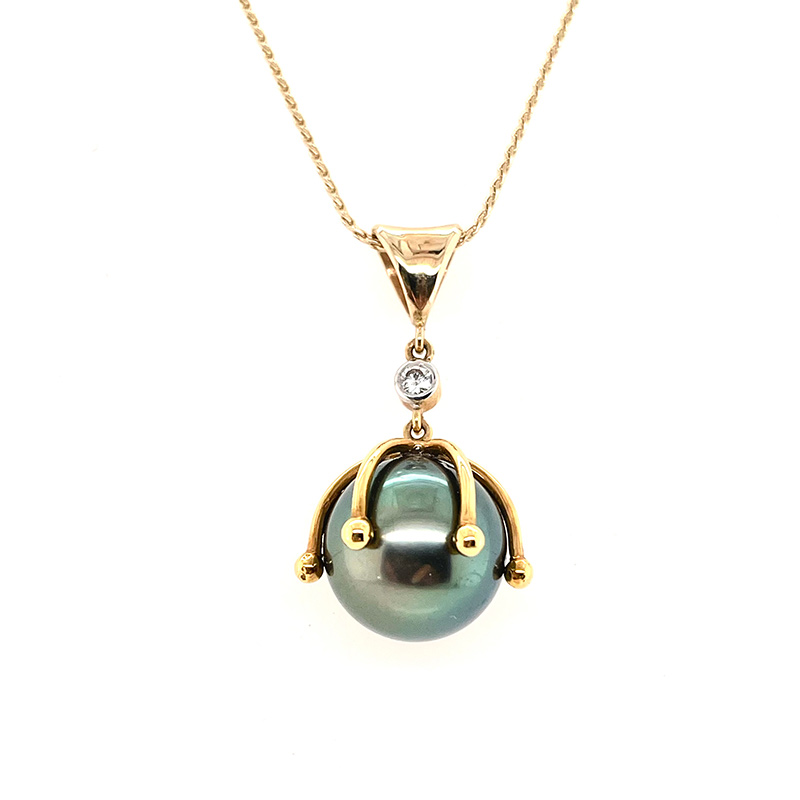 Tahitian Pearl + Diamond Necklace