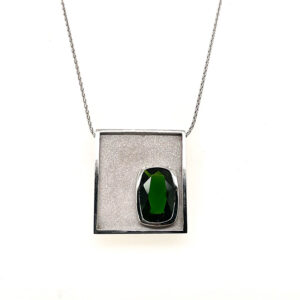 Chrome Diopside & 14KT White Gold Necklace