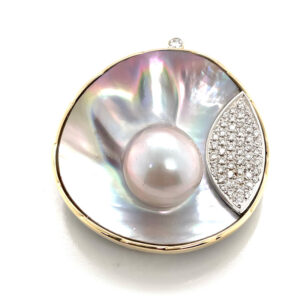 pearl and diamond pin