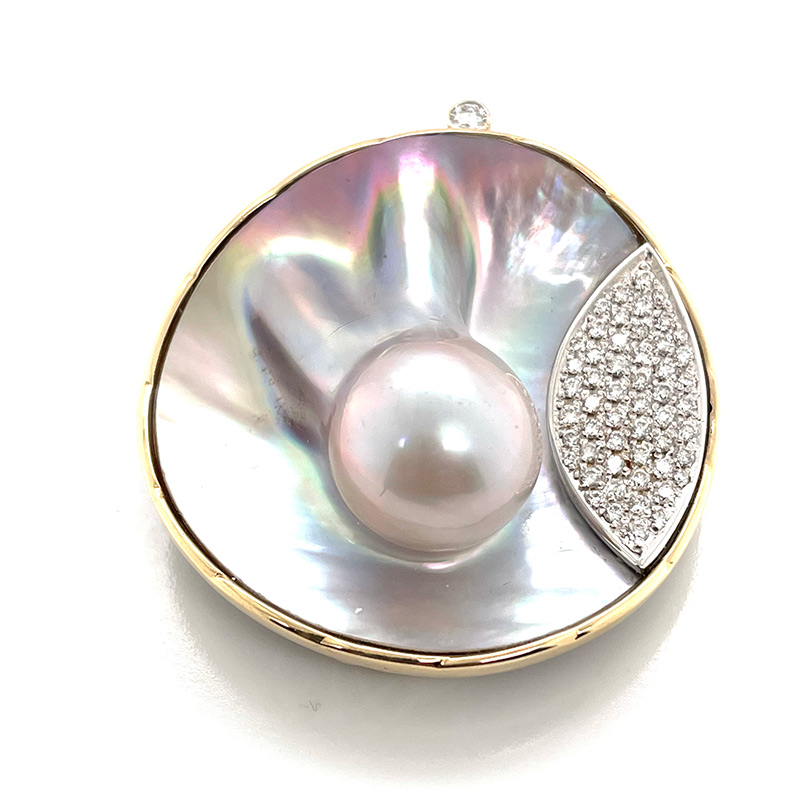 pearl and diamond pin