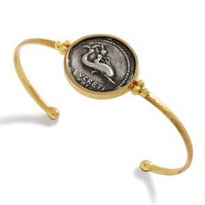 Cupid Coin Cuff Bracelet