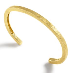 18K Yellow Gold Hammered Cuff