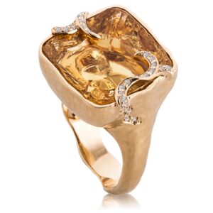 Citrine + Diamond Ring