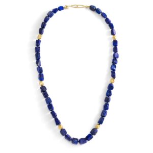 Lapis and Gold Bead Necklace