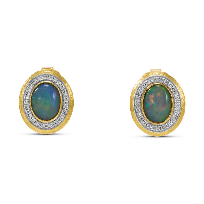 Opal and Diamond Earrings