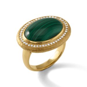 Malachite and Diamond Ring