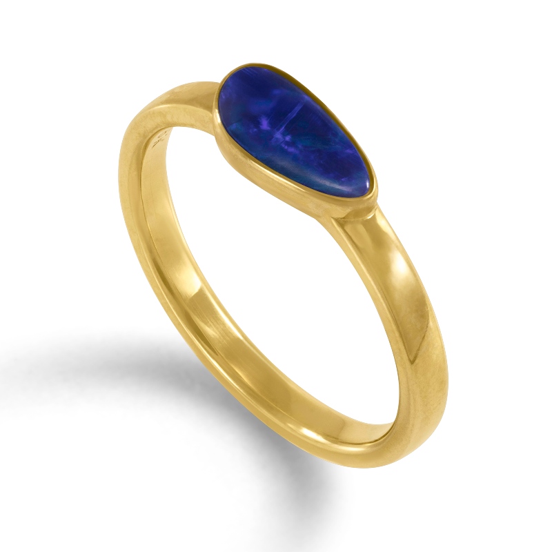 Opal Doublet 18KT Yellow Gold Ring