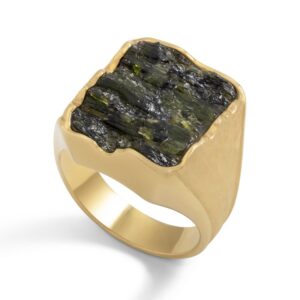 Raw Green Tourmaline Ring