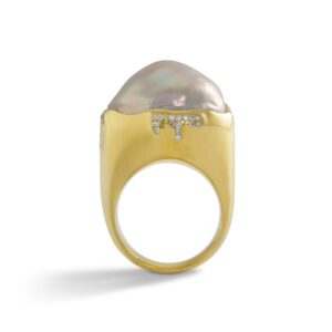 Freshwater Pearl and Diamond Ring