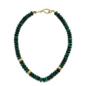 Malachite and Gold Bead Necklace