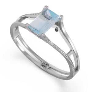Aquamarine and Diamond 18KW Bracelet