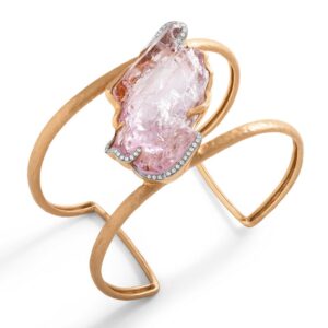 Kunzite and Diamond Cuff