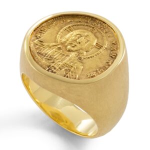 18K Yellow Gold Authentic Ancient Constantine Coin Ring