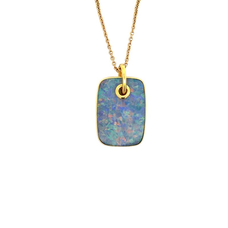 Opal Doublet Dog Tag Pendant