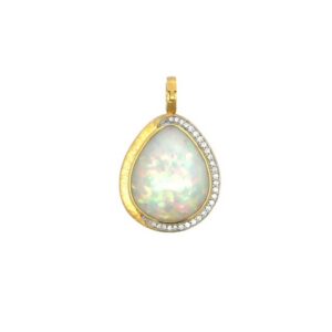 18K Yellow Gold Opal and Diamond Enhancer