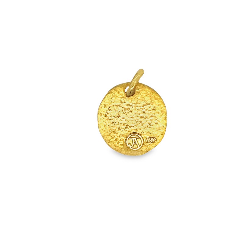 18K Yellow Gold and Diamond Initial Pendant