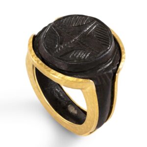 18K Yellow Gold Ancient Bronze Ring