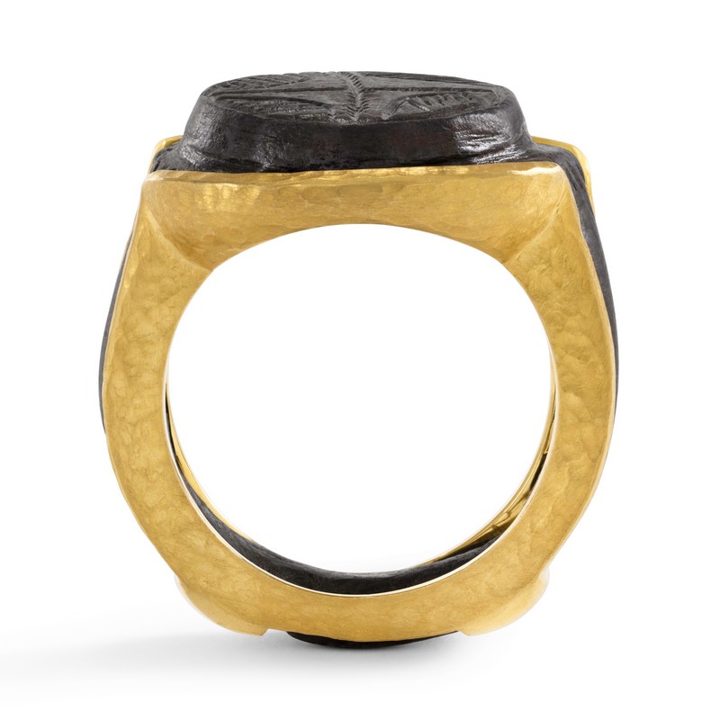 18K Yellow Gold Ancient Bronze Ring