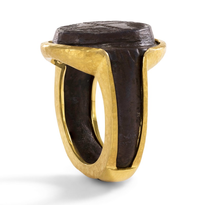 18K Yellow Gold Ancient Bronze Ring