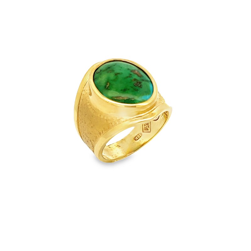 18K Yellow Gold Sonoran Turquoise Ring