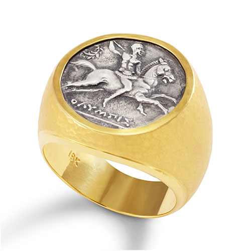 mens'ancient coin ring in gold