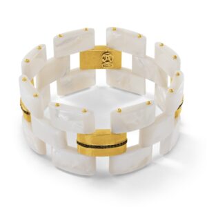 Mother of Pearl and Black Diamond Bracelet