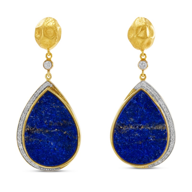 Lapis and Diamond Earrings